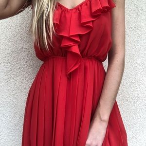 BCBG Red pleated Dress